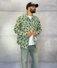 CAMICIA A QUADRI CON SPILLE + ROTTURE - BERNA - ART. 25228130 - COL. TURCHESE