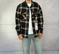 CAMICIA A QUADRI CON SPILLE + ROTTURE - BERNA - ART. 25227930 - COL. NERO