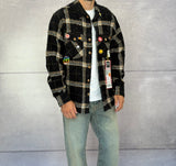 CAMICIA A QUADRI CON SPILLE + ROTTURE - BERNA - ART. 25227930 - COL. NERO