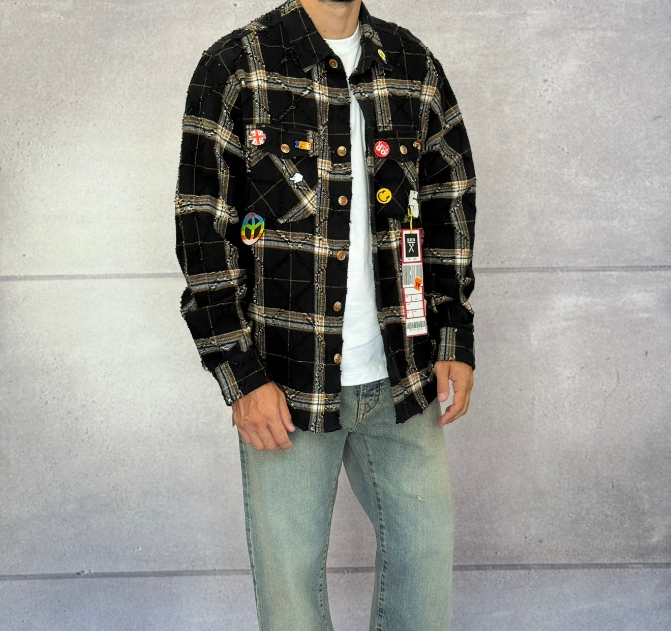 CAMICIA A QUADRI CON SPILLE + ROTTURE - BERNA - ART. 25227930 - COL. NERO