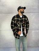 CAMICIA A QUADRI CON SPILLE + ROTTURE - BERNA - ART. 25227930 - COL. NERO