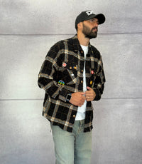 CAMICIA A QUADRI CON SPILLE + ROTTURE - BERNA - ART. 25227930 - COL. NERO