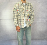 CAMICIA A QUADRI CON SPILLE + ROTTURE - BERNA - ART. 25228030 - COL. BEIGE