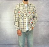 CAMICIA A QUADRI CON SPILLE + ROTTURE - BERNA - ART. 25228030 - COL. BEIGE