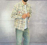 CAMICIA A QUADRI CON SPILLE + ROTTURE - BERNA - ART. 25228030 - COL. BEIGE