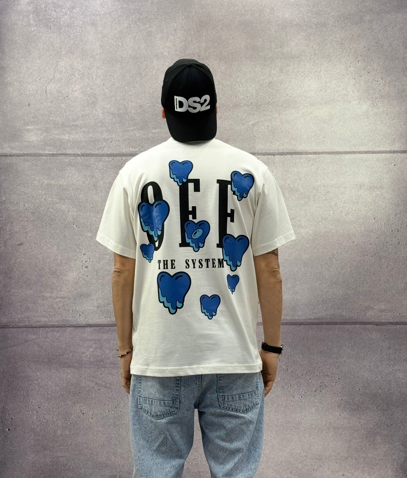 T-SHIRT OVERSIZE OFF THE SYSTEM CUORI - PLUS EIGHTEEN - ART. ST-6504