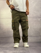 PANTALONE CARGO CON SPILLE - BERNA - ART. 2523036 - VERDE