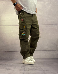 PANTALONE CARGO CON SPILLE - BERNA - ART. 2523036 - VERDE