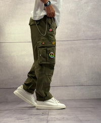 PANTALONE CARGO CON SPILLE - BERNA - ART. 2523036 - VERDE