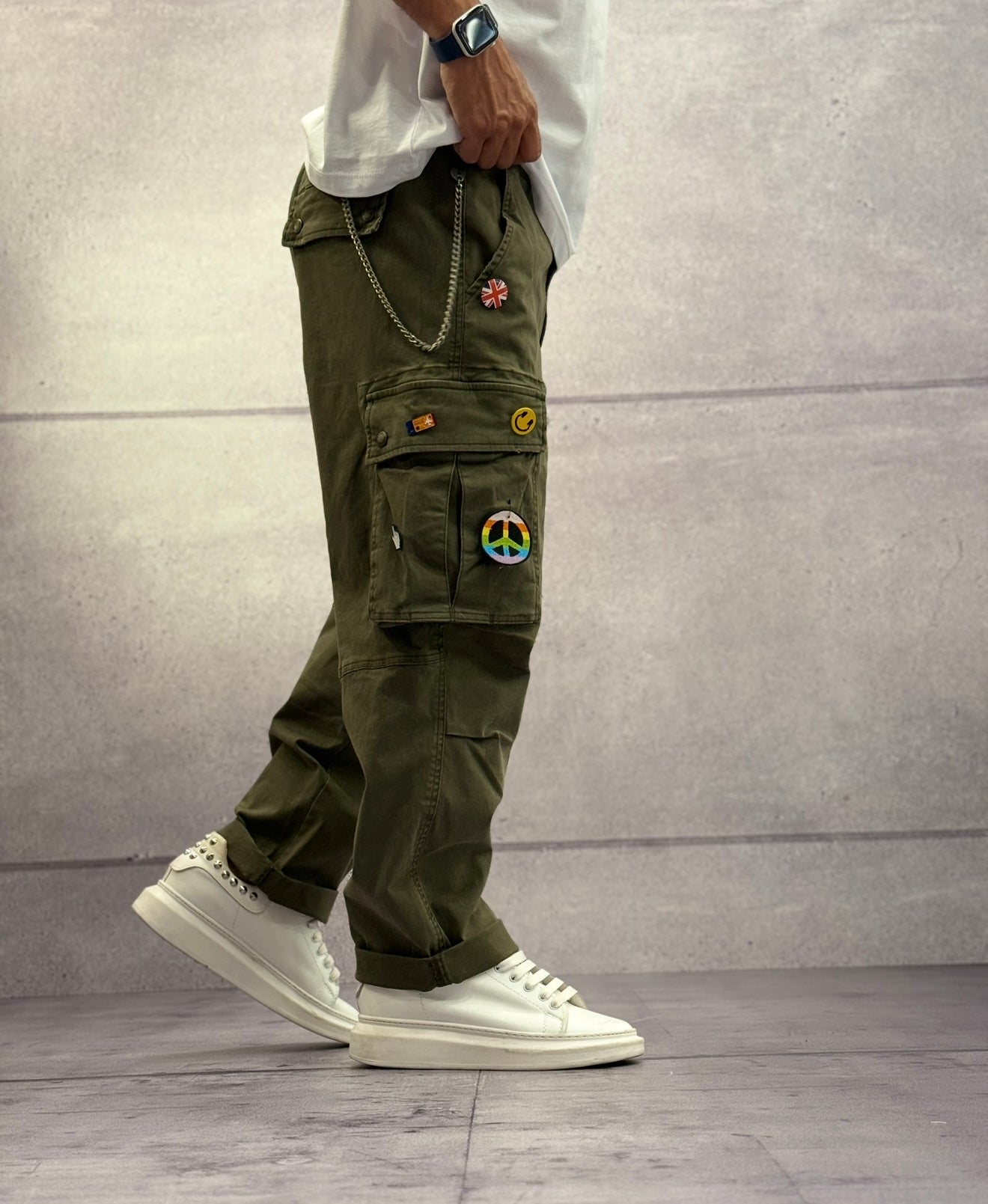 PANTALONE CARGO CON SPILLE - BERNA - ART. 2523036 - VERDE
