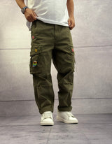 PANTALONE CARGO CON SPILLE - BERNA - ART. 2523036 - VERDE