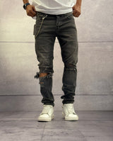 JEANS SLIM FIT CON ROTTURE - ONLY&SONS - ART. 22008104 - DARK GREY DENIM