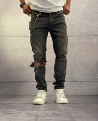 JEANS SLIM FIT CON ROTTURE - ONLY&SONS - ART. 22008104 - DARK GREY DENIM