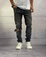 JEANS SLIM FIT CON ROTTURE - ONLY&SONS - ART. 22008104 - DARK GREY DENIM
