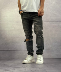JEANS SLIM FIT CON ROTTURE - ONLY&SONS - ART. 22008104 - DARK GREY DENIM