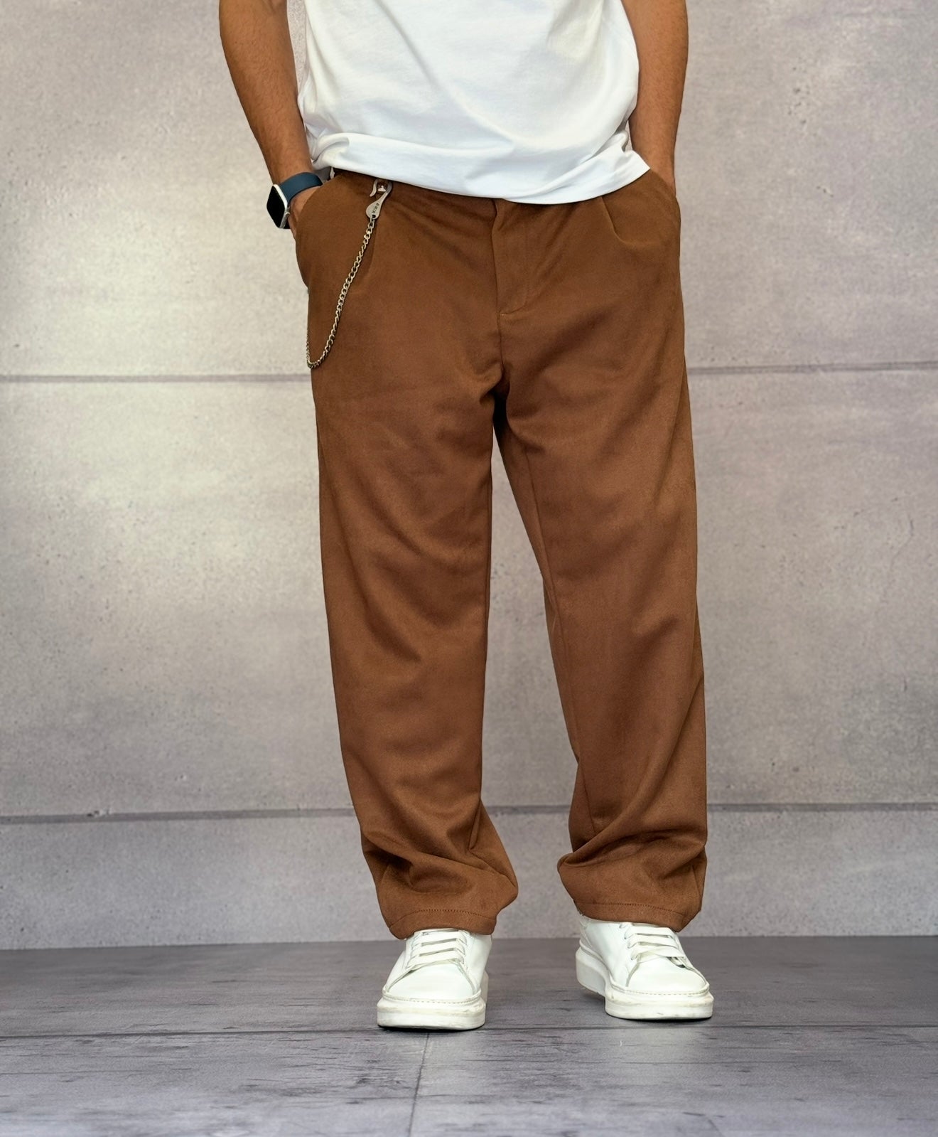 PANTALONE EFFETTO SCAMOSCIATO - BERNA - ART. 252120677 - COL. RENNA