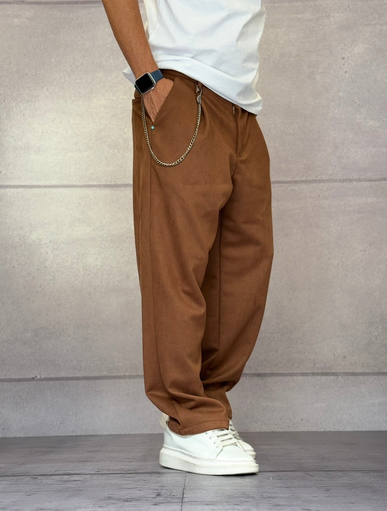 PANTALONE EFFETTO SCAMOSCIATO - BERNA - ART. 252120677 - COL. RENNA
