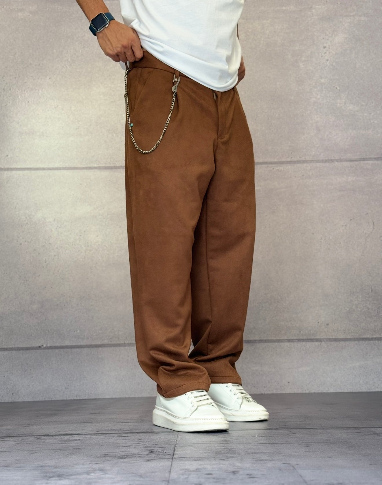 PANTALONE EFFETTO SCAMOSCIATO - BERNA - ART. 252120677 - COL. RENNA