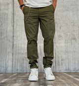 PANTALONE CHINOS GABARDINA - BERNA - *ART. 24341357 - COL. VERDE MILITARE