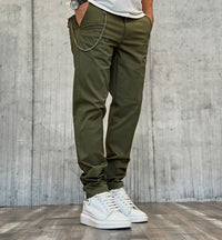 PANTALONE CHINOS GABARDINA - BERNA - *ART. 24341357 - COL. VERDE MILITARE