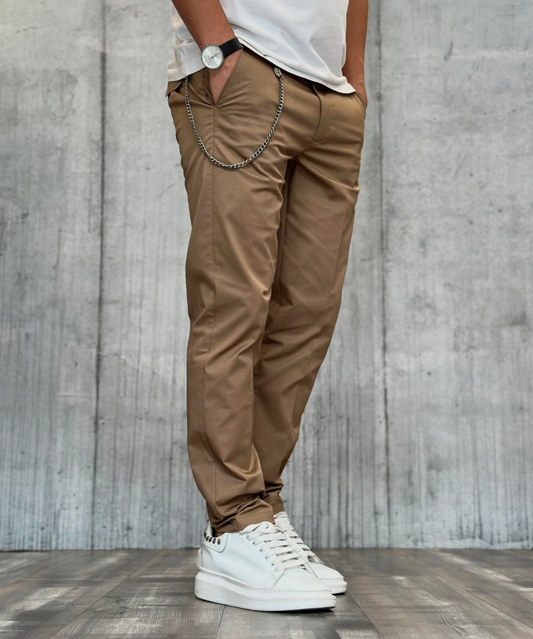 PANTALONE CHINOS GABARDINA - BERNA - *ART. 24341337 - COL. CAMMELLO