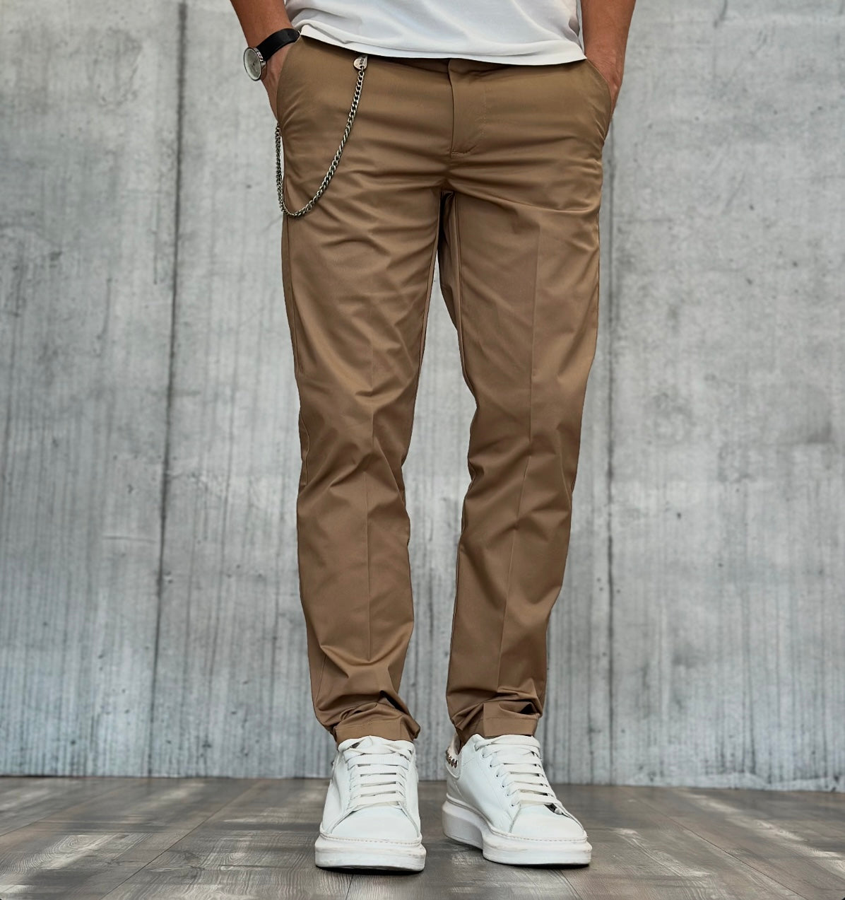 PANTALONE CHINOS GABARDINA - BERNA - *ART. 24341337 - COL. CAMMELLO