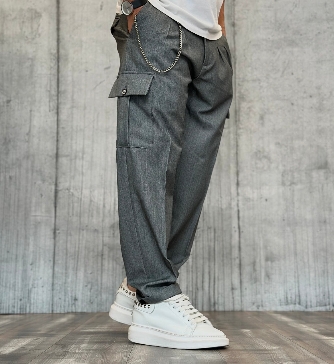 PANTALONE EASTWOOD CARGO TASCONE - WHY NOT BRAND - ART. PA44- COL. GRIGIO