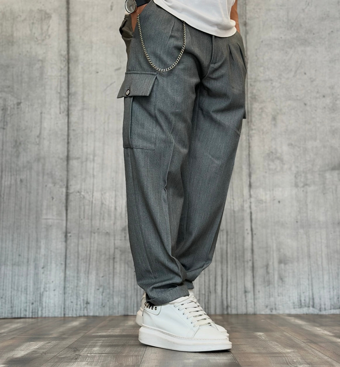 PANTALONE EASTWOOD CARGO TASCONE - WHY NOT BRAND - ART. PA44- COL. GRIGIO