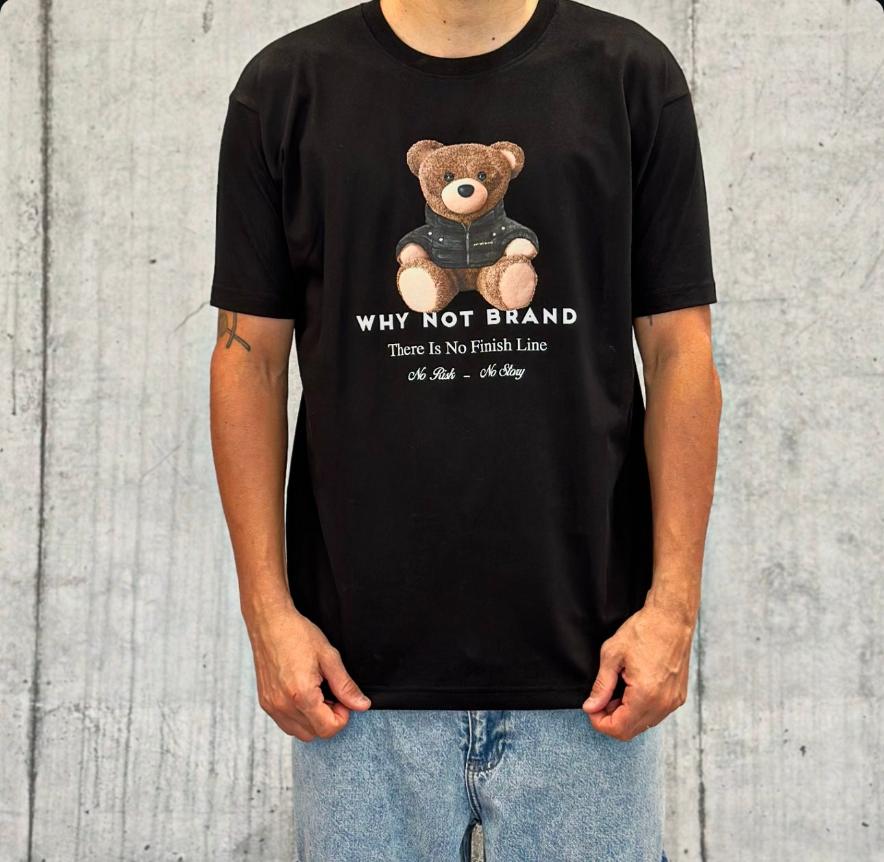 T-SHIRT TEE BEAR - WHY NOT BRAND - ART. MS53 - COL. NERO