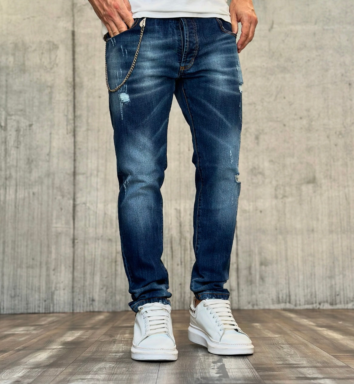 JEANS ROTTURE SLIM FIT - DS2 - ART. FW24210 - COL. BLUE DENIM