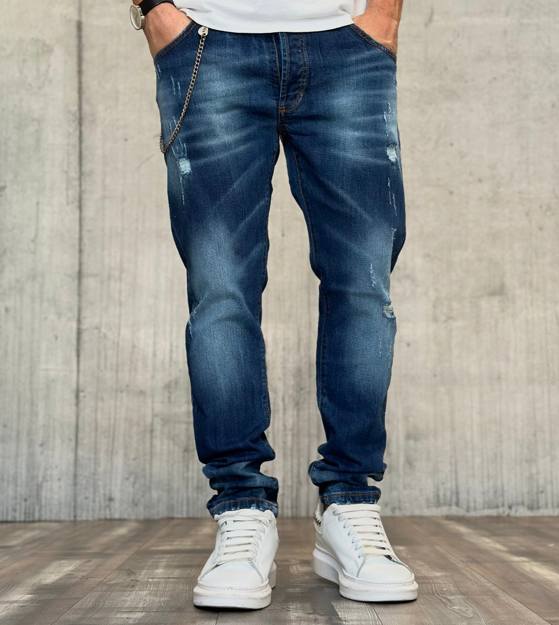 JEANS ROTTURE SLIM FIT - DS2 - ART. FW24210 - COL. BLUE DENIM