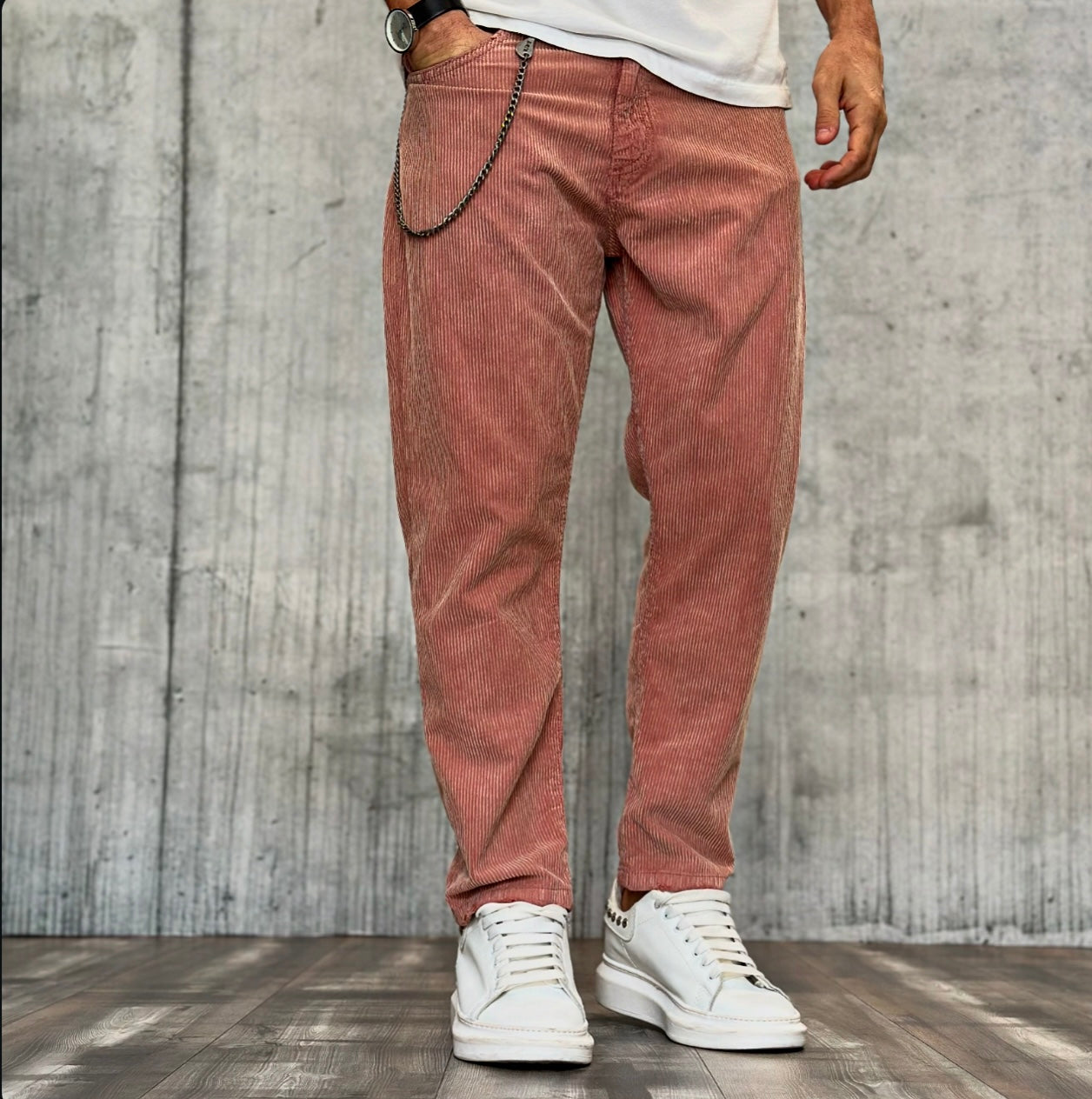 PANTALONE CARROT VELLUTO - BERNA - ART. 246058186 - COL. CIOCCOLATO (ROSA)