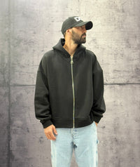 FELPA CON CAPPUCCIO + ZIP BOXY FIT - NEW JOB BRAND - ART. GB28