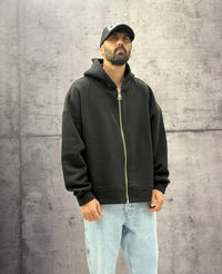 FELPA CON CAPPUCCIO + ZIP BOXY FIT - NEW JOB BRAND - ART. GB28