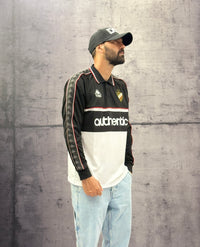 POLO MANICA LUNGA BANDA ONIKA - KAPPA - ART. 371Z4CW - COL . Black-white - red racing (R30)