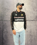 POLO MANICA LUNGA BANDA ONIKA - KAPPA - ART. 371Z4CW - COL . Black-white - red racing (R30)
