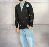 CARDIGAN BUCHI SMAGLIATURE - BERNA - ART. 2510291 - COL. NERO