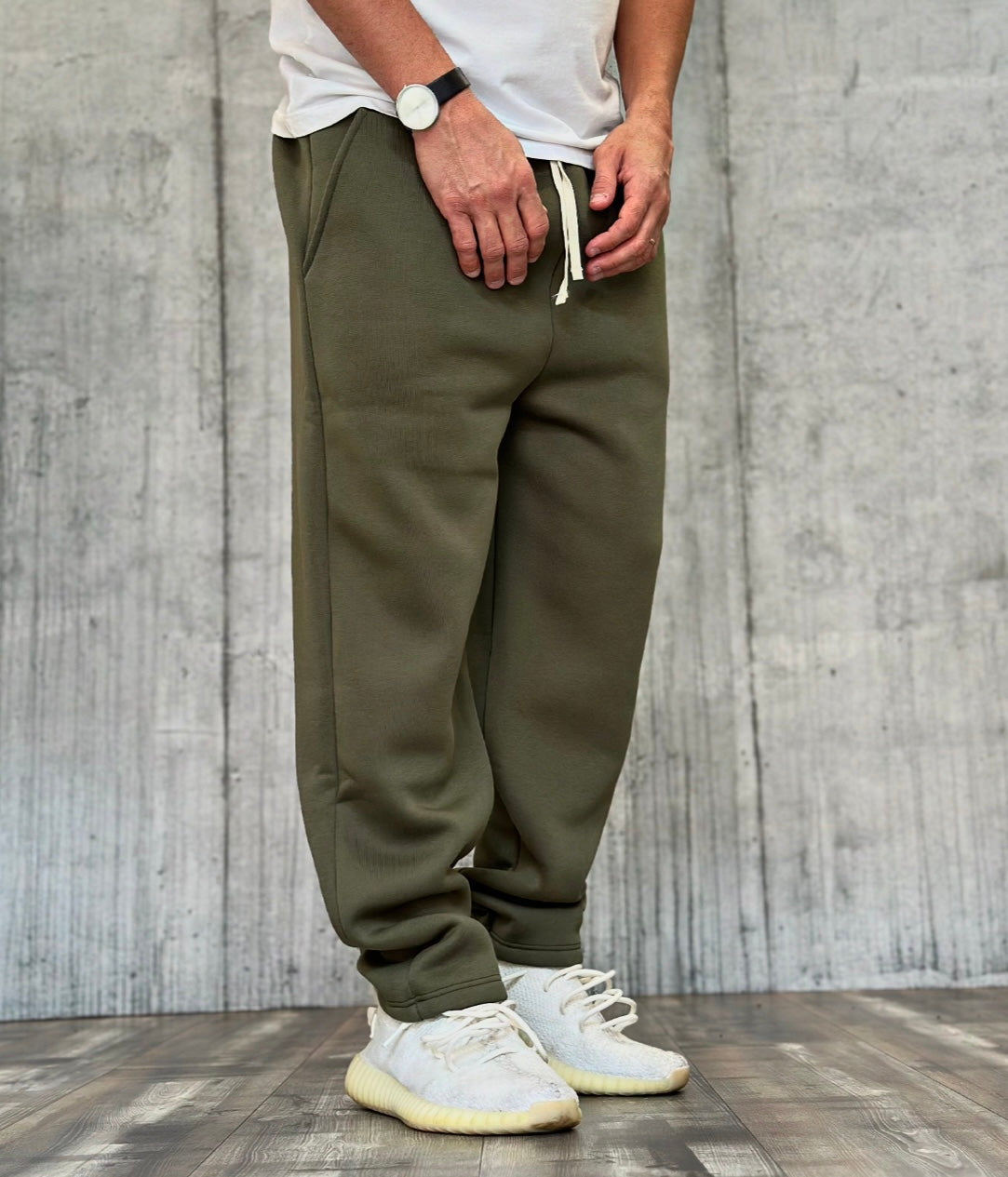 PANTALONE DI TUTA BASICO - HAMEN - ART. WINTER - COL. VERDE MILITARE