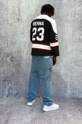 FELPA HOCKEY BOXY FIT - BERNA -  ART. 25123630 - COL. BIANCO / NERO