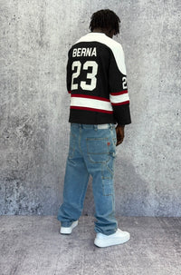 FELPA HOCKEY BOXY FIT - BERNA -  ART. 25123630 - COL. BIANCO / NERO