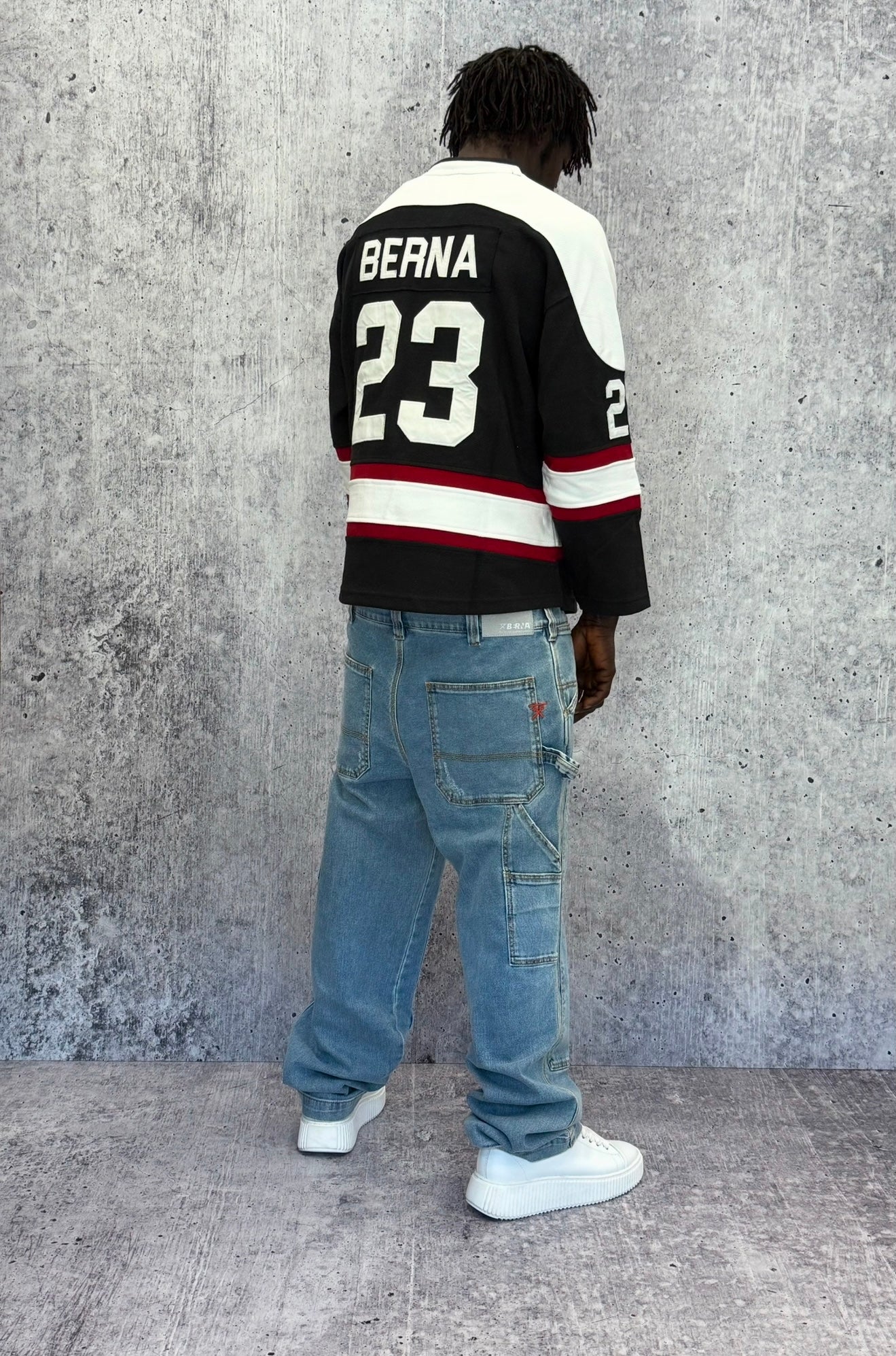 FELPA HOCKEY BOXY FIT - BERNA -  ART. 25123630 - COL. BIANCO / NERO