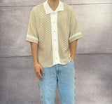 CAMICIA MAGLIA OVERSIZE M/M - NEW JOB BRAND - ART. 8199 - COL. SABBIA