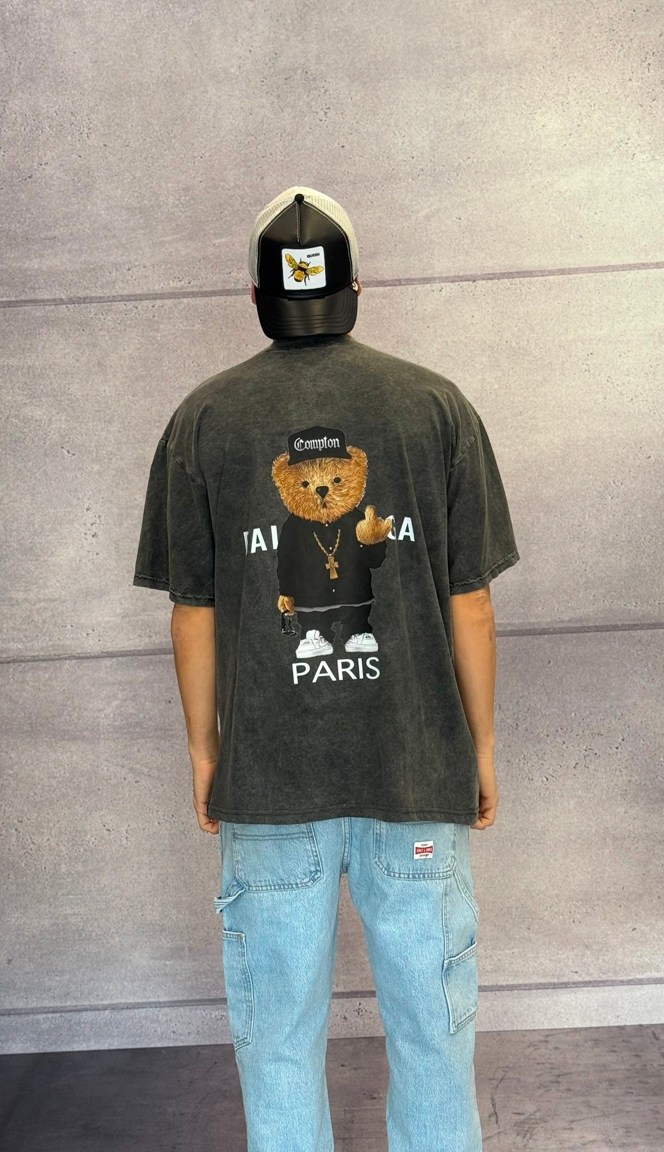 T-SHIRT OVERSIZE STAMPA ORSETTO - HAMEN - ART. BEAR OVER FIT