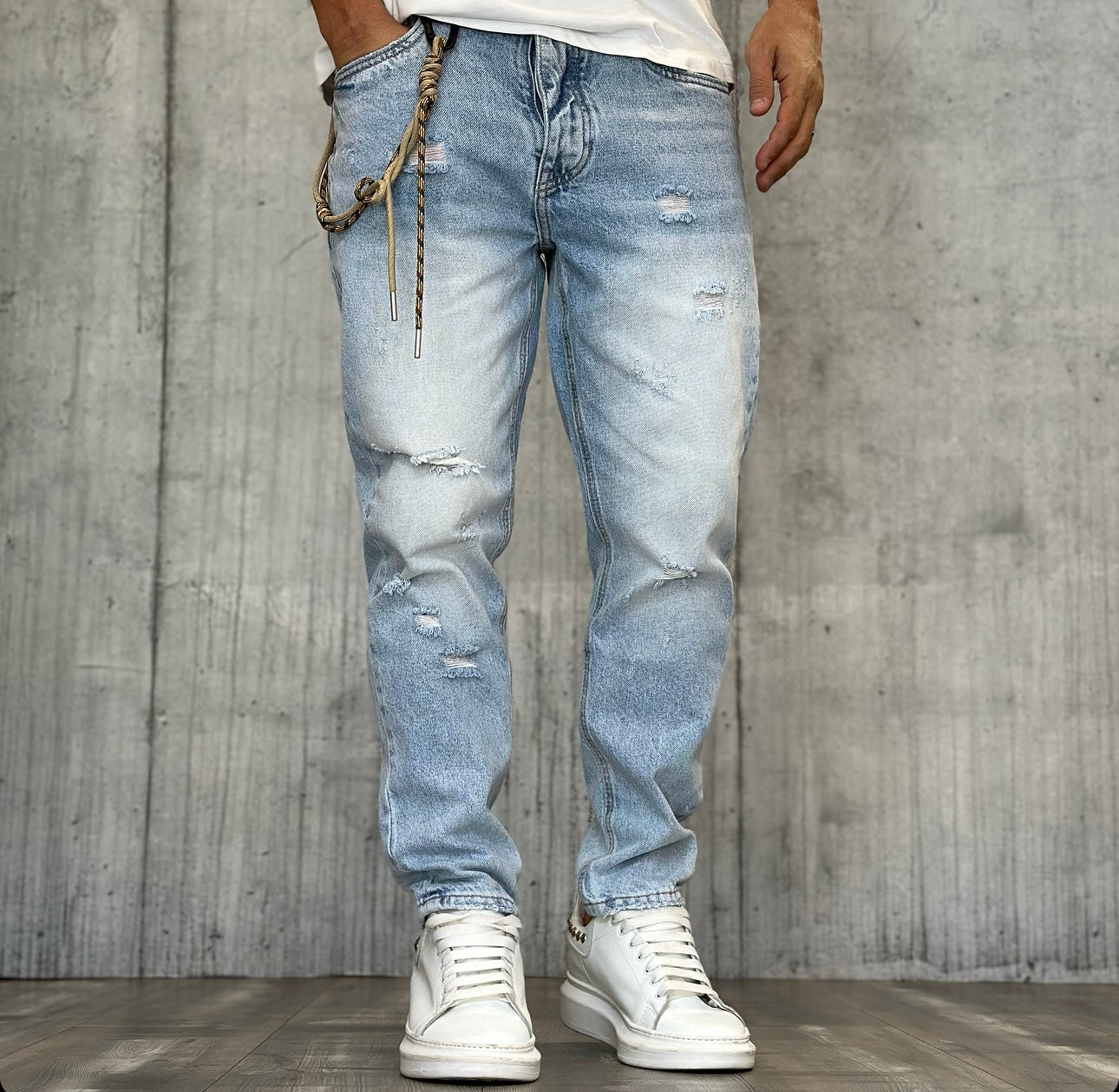 JEANS CON ROTTURE - BERNA - ART. 23309330 - COL. DENIM CHIARO