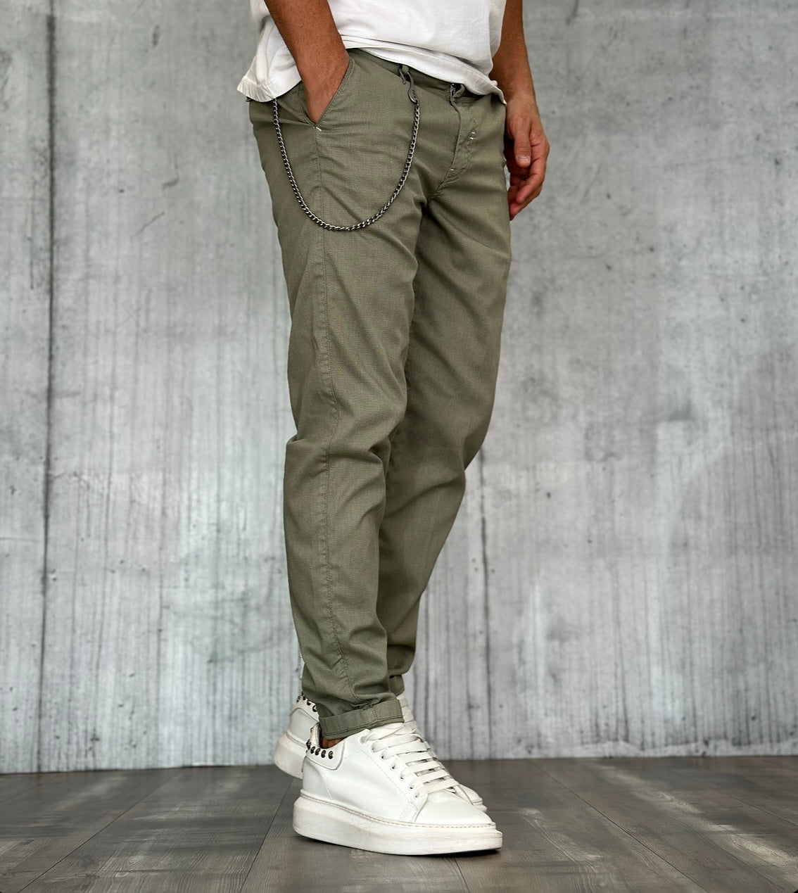 PANTALONE CHINOS - BERNA - *ART. 243412369 - COL. VERDE MENTA