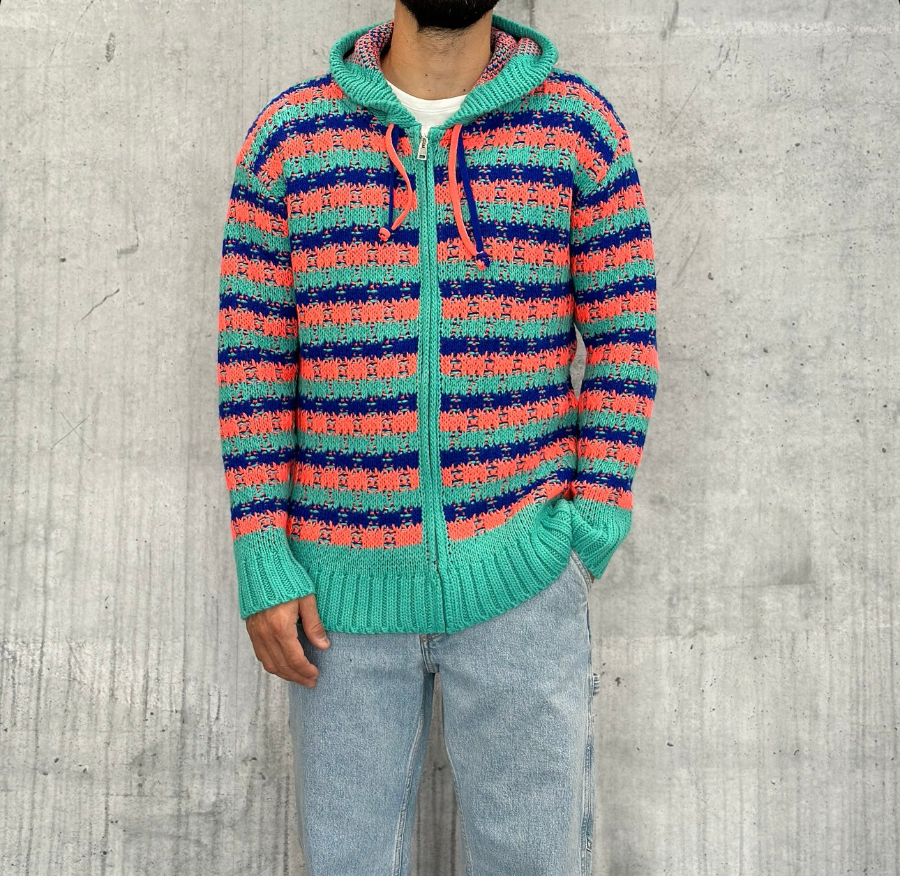 FELPA MAGLIA KNITWEAR FULL ZIP + CAPPUCCIO - LE PAS SAGE - ART. FW25K20 - COL. MULTICOLOR