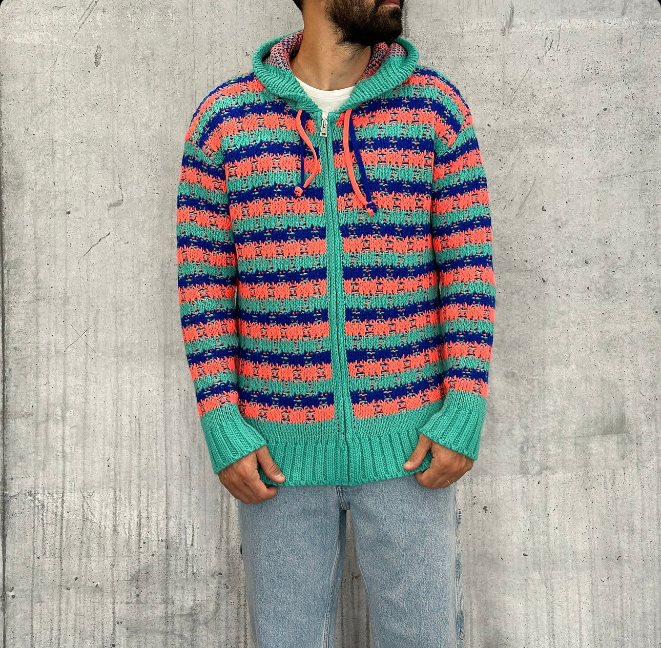 FELPA MAGLIA KNITWEAR FULL ZIP + CAPPUCCIO - LE PAS SAGE - ART. FW25K20 - COL. MULTICOLOR