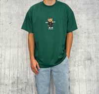 T-SHIRT OVERSIZE STAMPA ORSETTO - HAMEN - ART. BEAR OVER FIT - COL. VERDE BOSCO