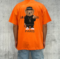 T-SHIRT OVERSIZE STAMPA ORSETTO - HAMEN - ART. BEAR OVER FIT - COL. ARANCIO