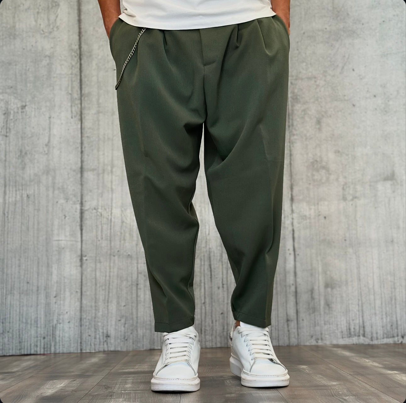 PANTALONE CON ELASTICO  - NEW JOB BRAND - ART. DOKY - COL. VERDE